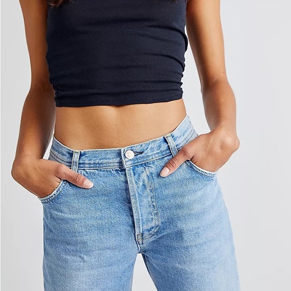 (A4) Free People Maggie Mid-Rise Straight-Leg Jeans, Size 25, NWT - Picture 2 of 16